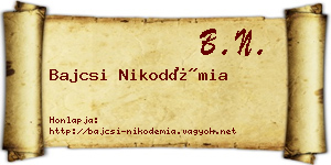 Bajcsi Nikodémia névjegykártya